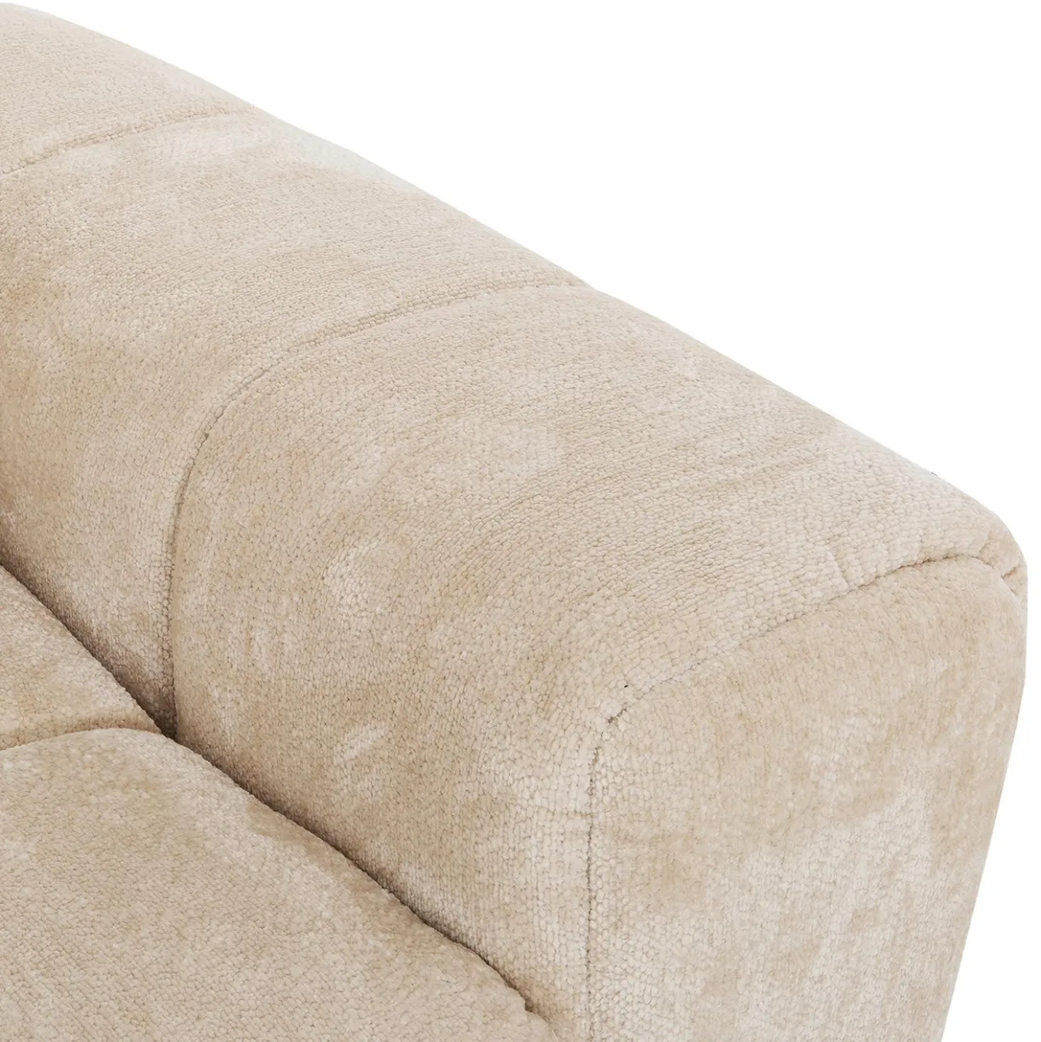 Sectionnel de style guimauve avec chaise longue à gauche - crème