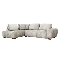 Sectionnel de style guimauve avec chaise longue à gauche - gris