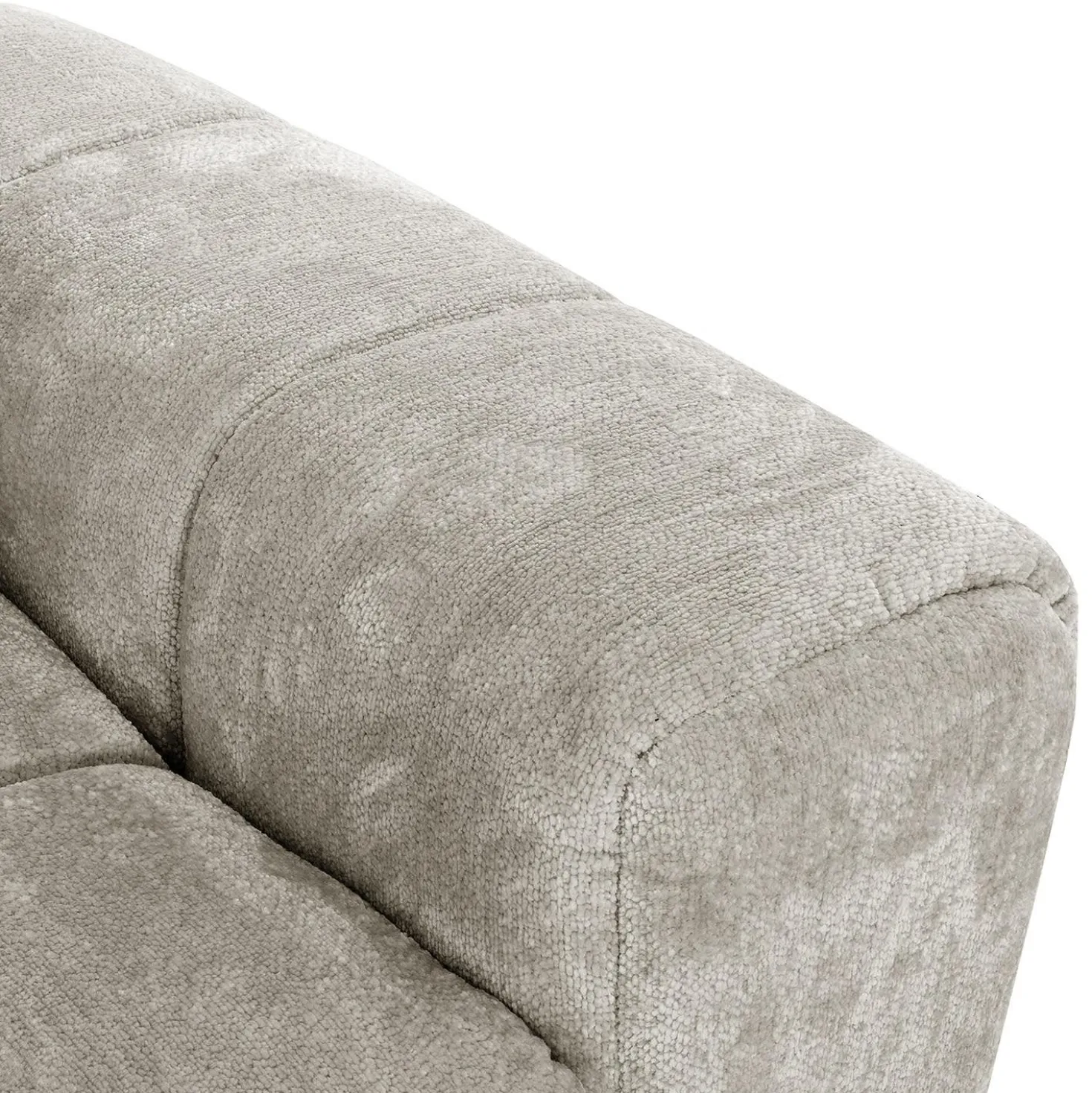Sectionnel de style guimauve avec chaise longue à gauche - gris