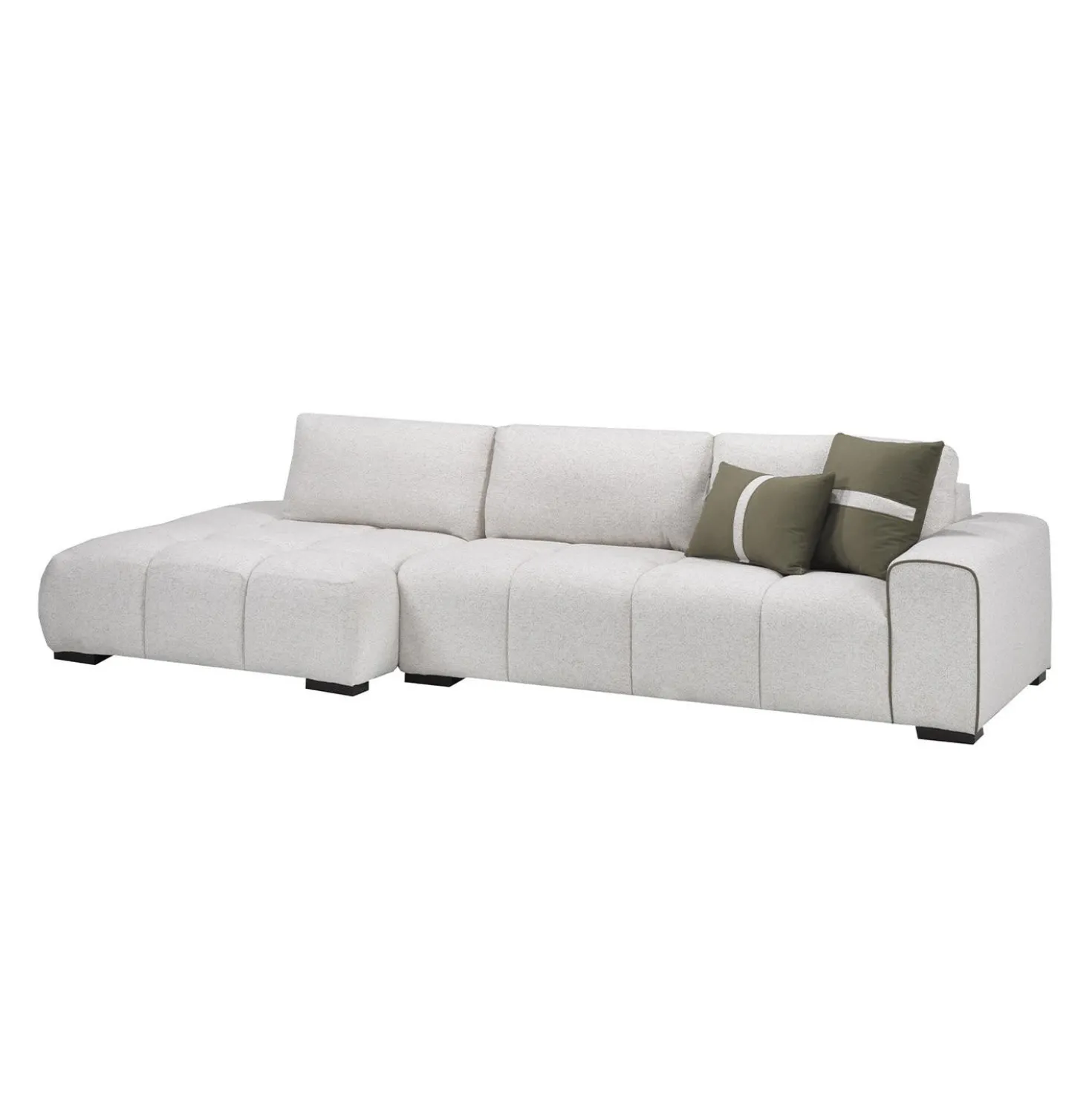 Sectionnel de style guimauve avec chaise longue à gauche