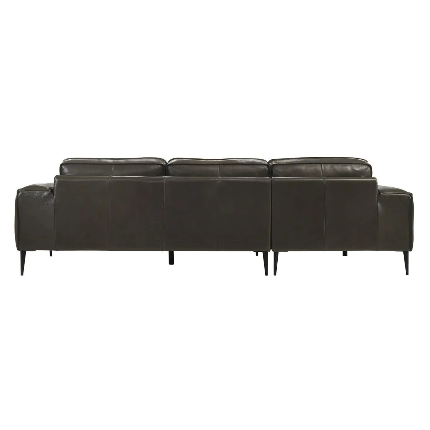 Sectionnel en cuir véritable avec chaise longue à gauche