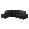 Sectionnel en cuir véritable - Chaise longue à gauche