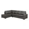 Sectionnel en cuir véritable - Chaise longue à gauche
