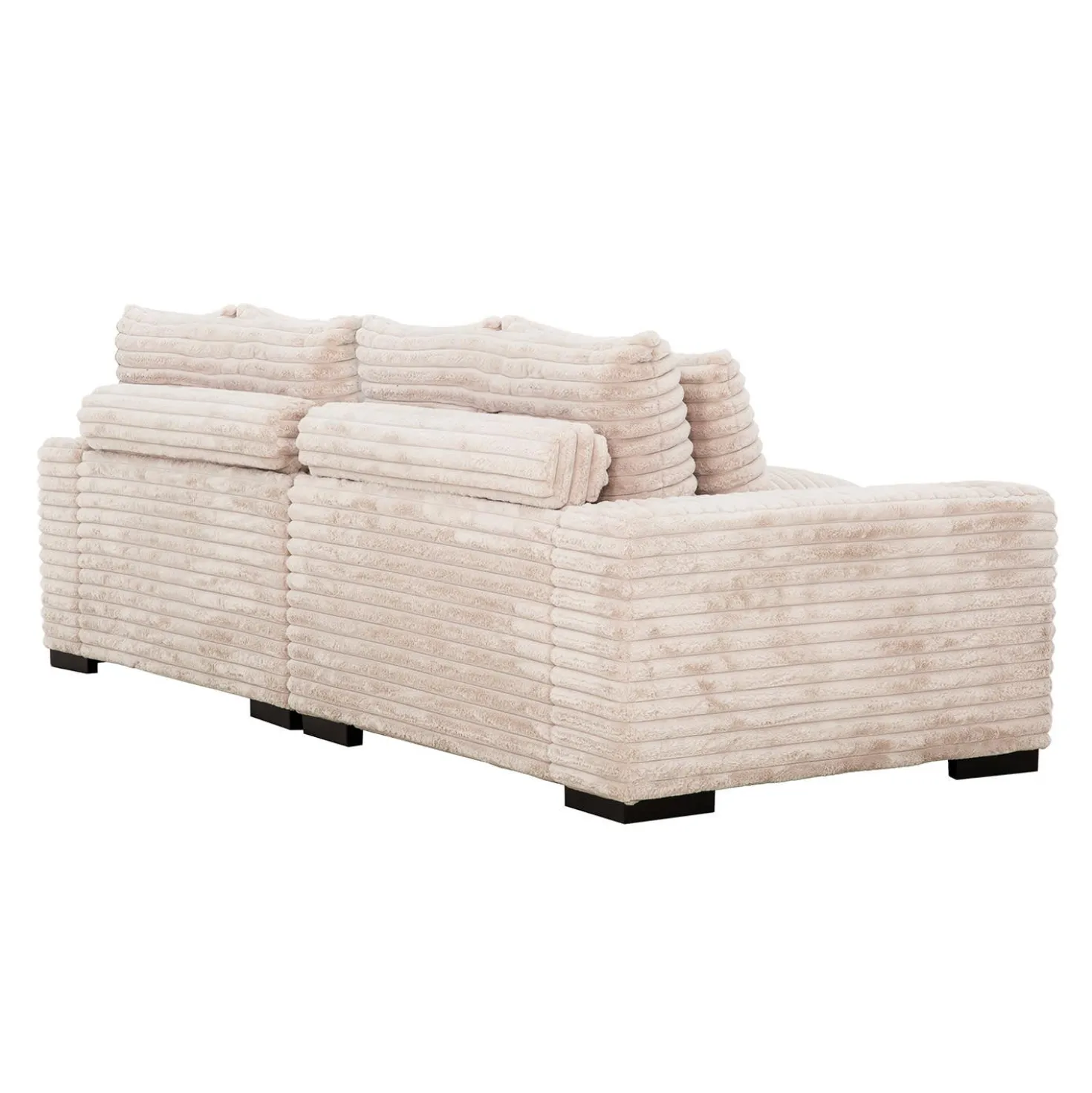 Sectionnel en velours côtelé avec chaise longue réversible - taupe pâle