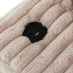 Sectionnel en velours côtelé avec chaise longue réversible - taupe pâle