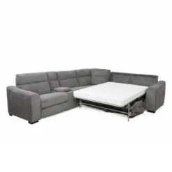 Sectionnel-lit inclinable électrique gris avec console - 6 mcx