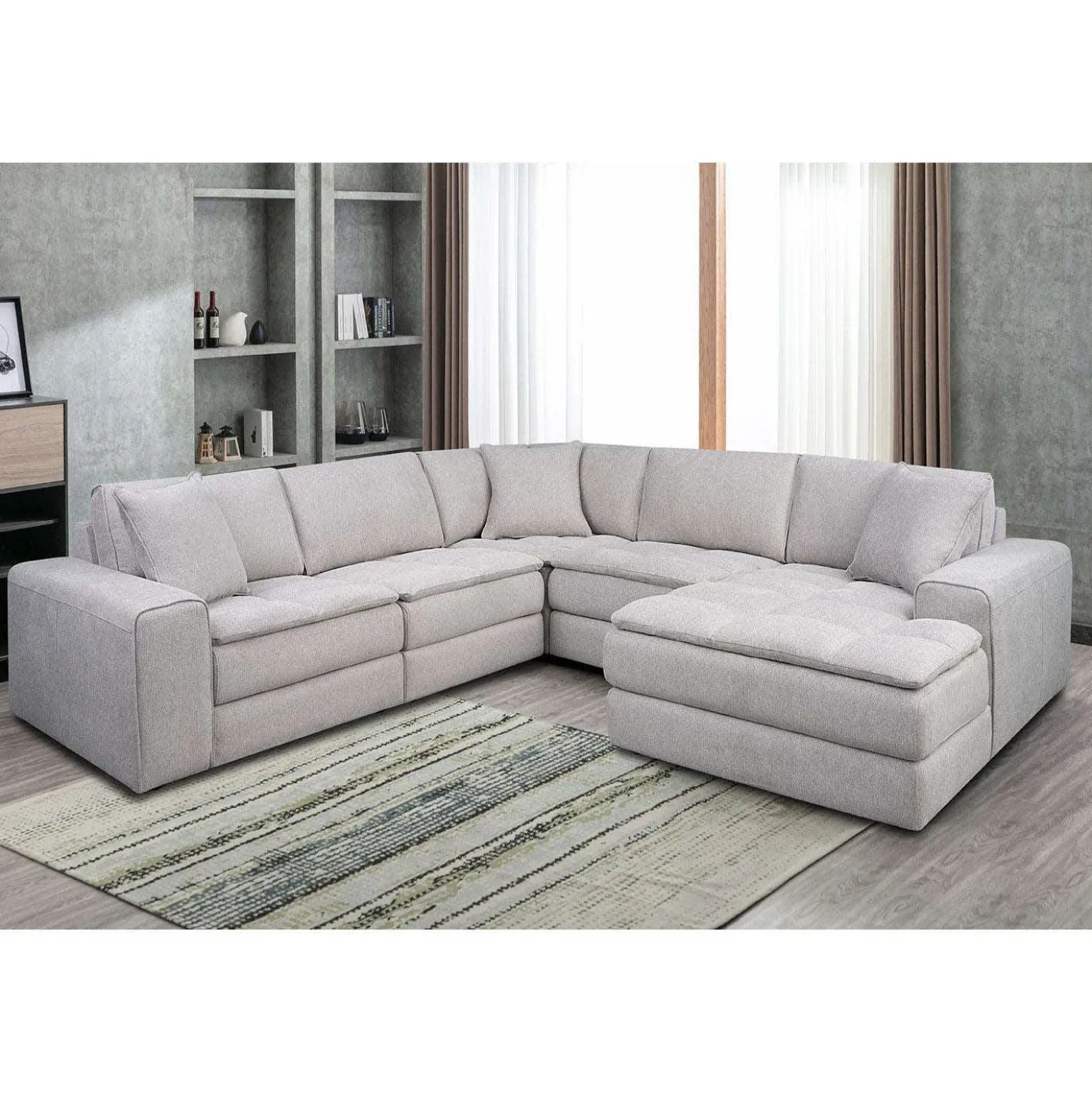 Sectionnel modulaire avec chaise longue à droite - 5 mcx