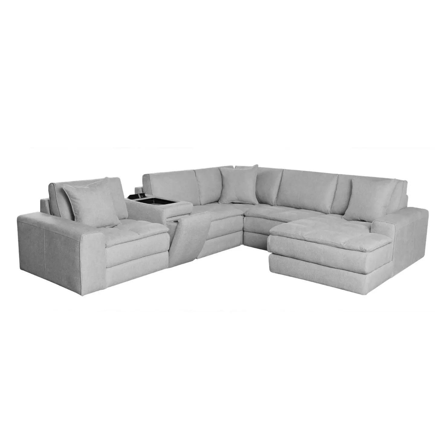 Sectionnel modulaire avec chaise longue à droite et console - 6 mcx