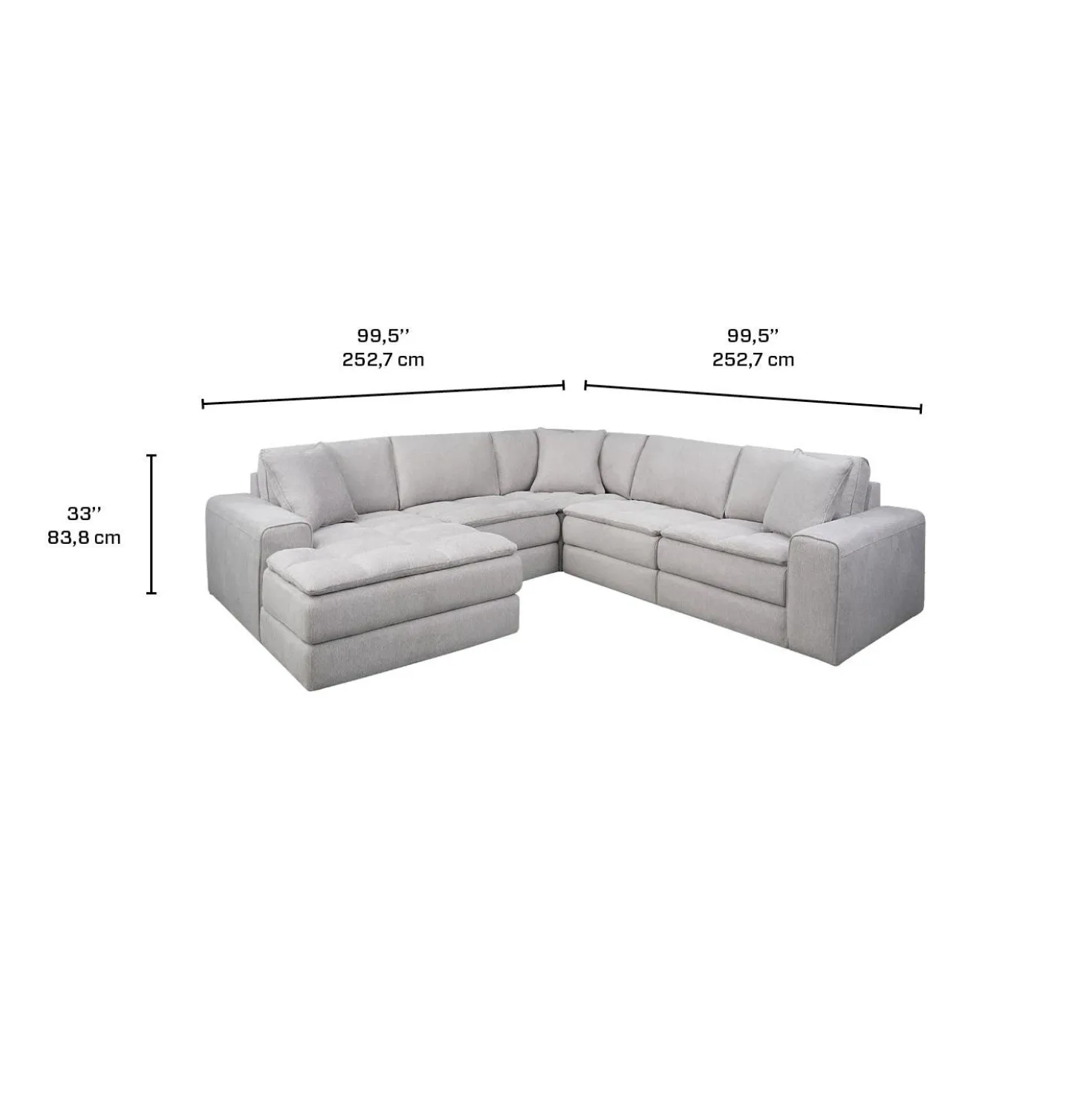 Sectionnel modulaire avec chaise longue à gauche - 5 mcx
