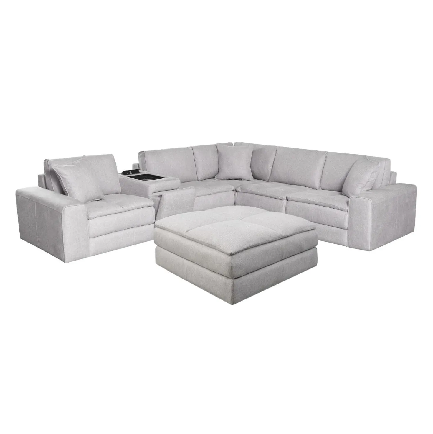 Sectionnel modulaire avec console et ottoman - 6 mcx
