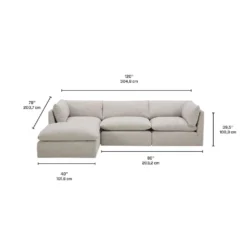 Sectionnel modulaire avec ottoman - 4 mcx