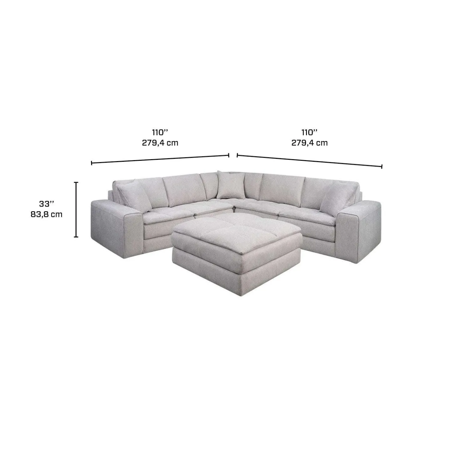 Sectionnel modulaire avec ottoman - 5 mcx
