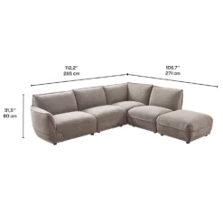 Sectionnel modulaire avec ottoman - 5 mcx