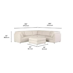 Sectionnel modulaire avec ottoman - 6 mcx