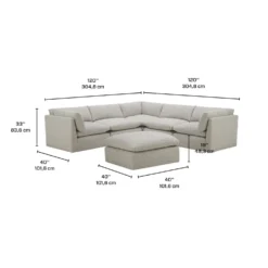 Sectionnel modulaire avec ottoman - 6 mcx