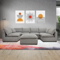 Sectionnel modulaire avec ottoman - 7 mcx