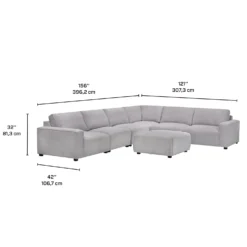 Sectionnel modulaire et ottoman - 7 mcx