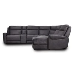 Sectionnel modulaire inclinable avec siège rabattable, chaise longue avec rangement etconsole - 6 mcx