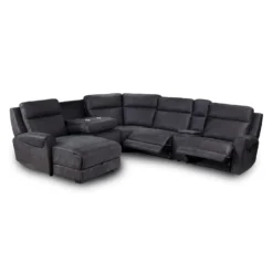 Sectionnel modulaire inclinable avec siège rabattable, chaise longue avec rangement etconsole - 6 mcx