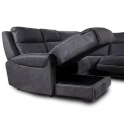 Sectionnel modulaire inclinable avec siège rabattable, chaise longue avec rangement etconsole - 6 mcx