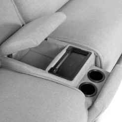 Sectionnel modulaire inclinable électrique, appuis-tête ajustables et console avec système audio - 5 mcx