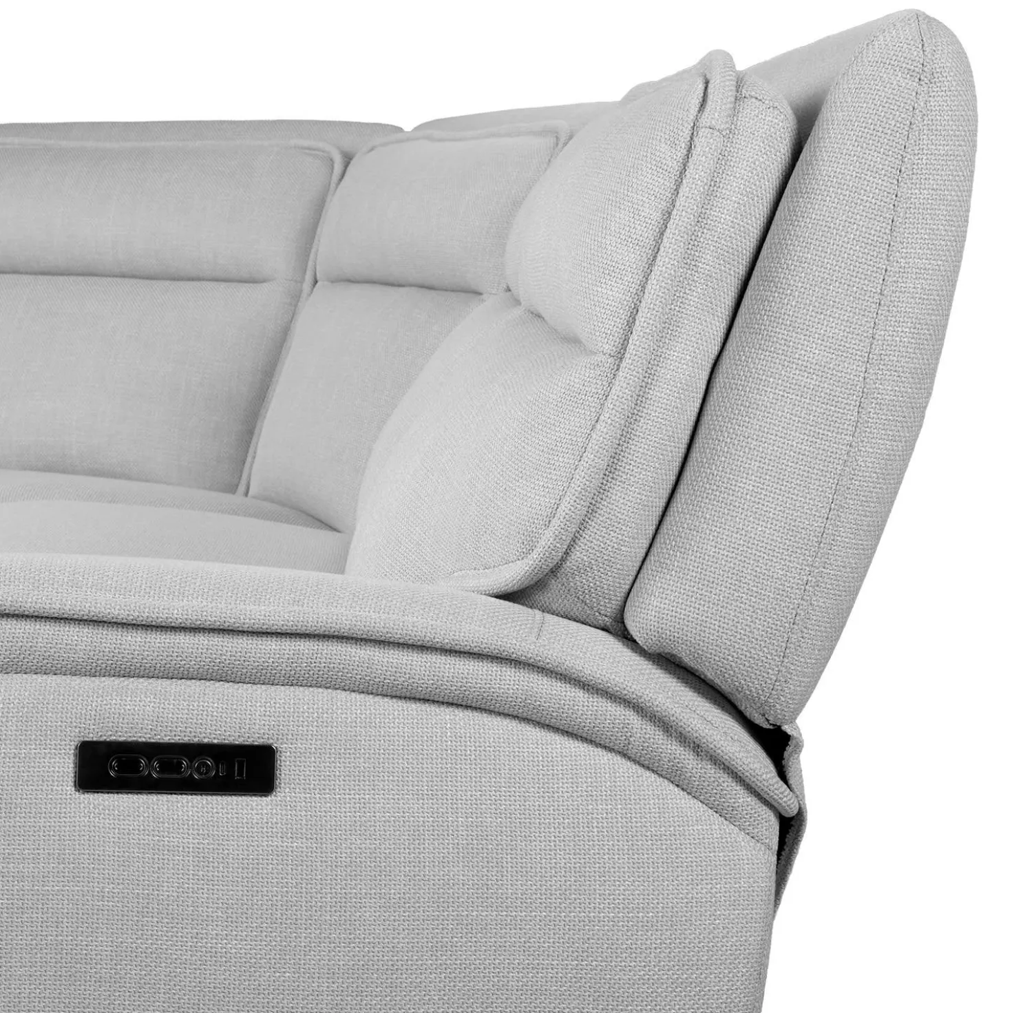 Sectionnel modulaire inclinable électrique, appuis-tête ajustables et console avec système audio - 5 mcx