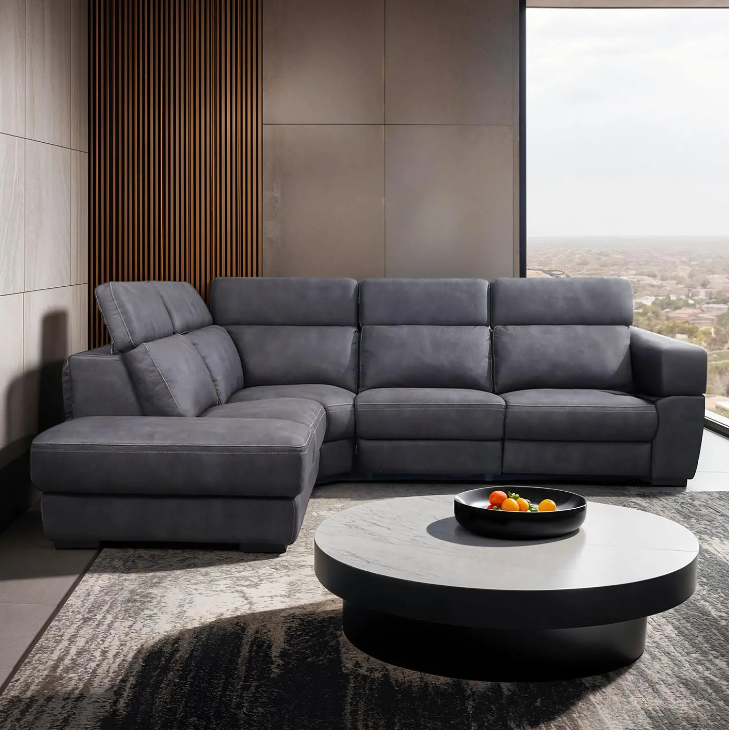 Sectionnel modulaire inclinable électrique avec appuis-tête ajustables - 4 mcx