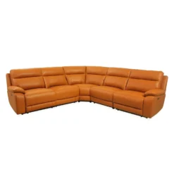 Sectionnel modulaire inclinable électrique en cuir véritable - 5 mcx