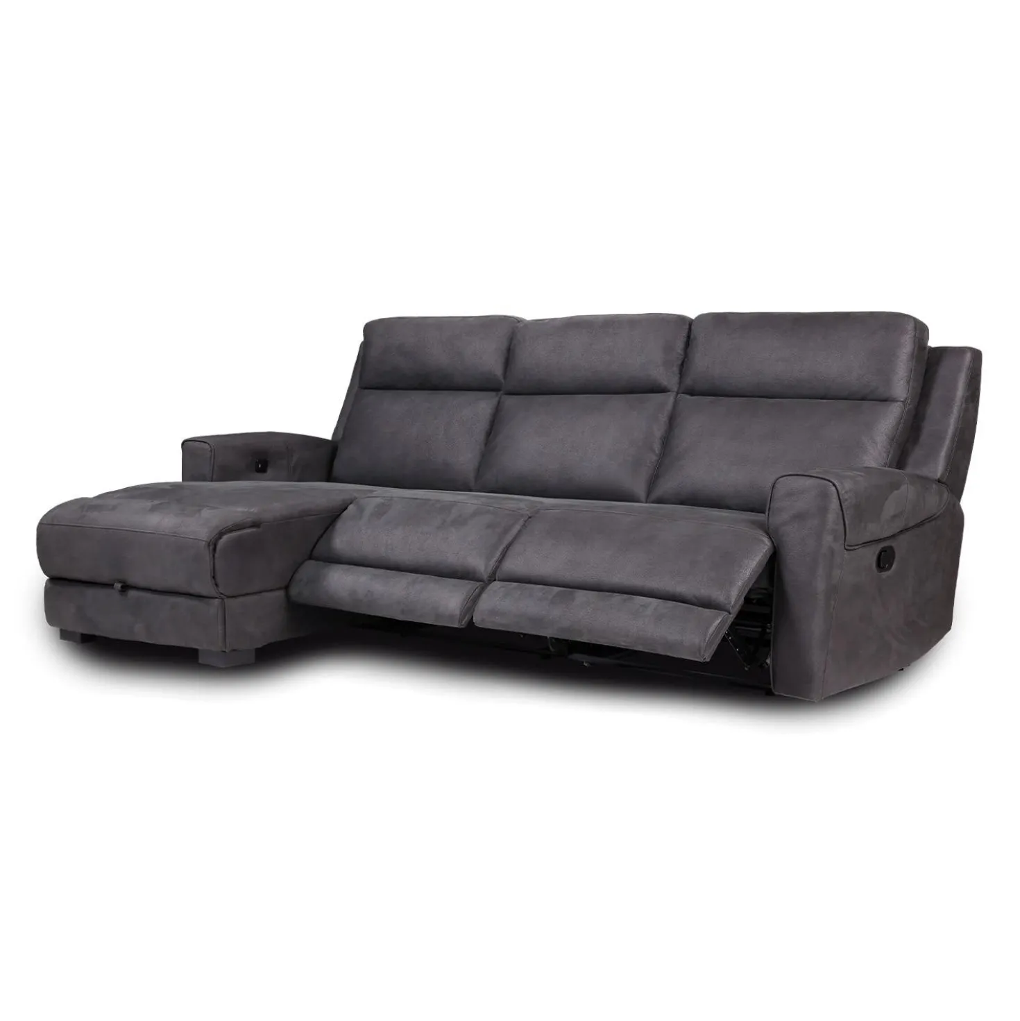 Sectionnel modulaire inclinable et chaise longue avec rangement - 3 mcx