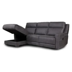 Sectionnel modulaire inclinable et chaise longue avec rangement - 3 mcx