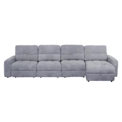 Sectionnel modulaire électrique avec 2 sièges coulissants et chaise longue droite avec rangement - 4 mcx