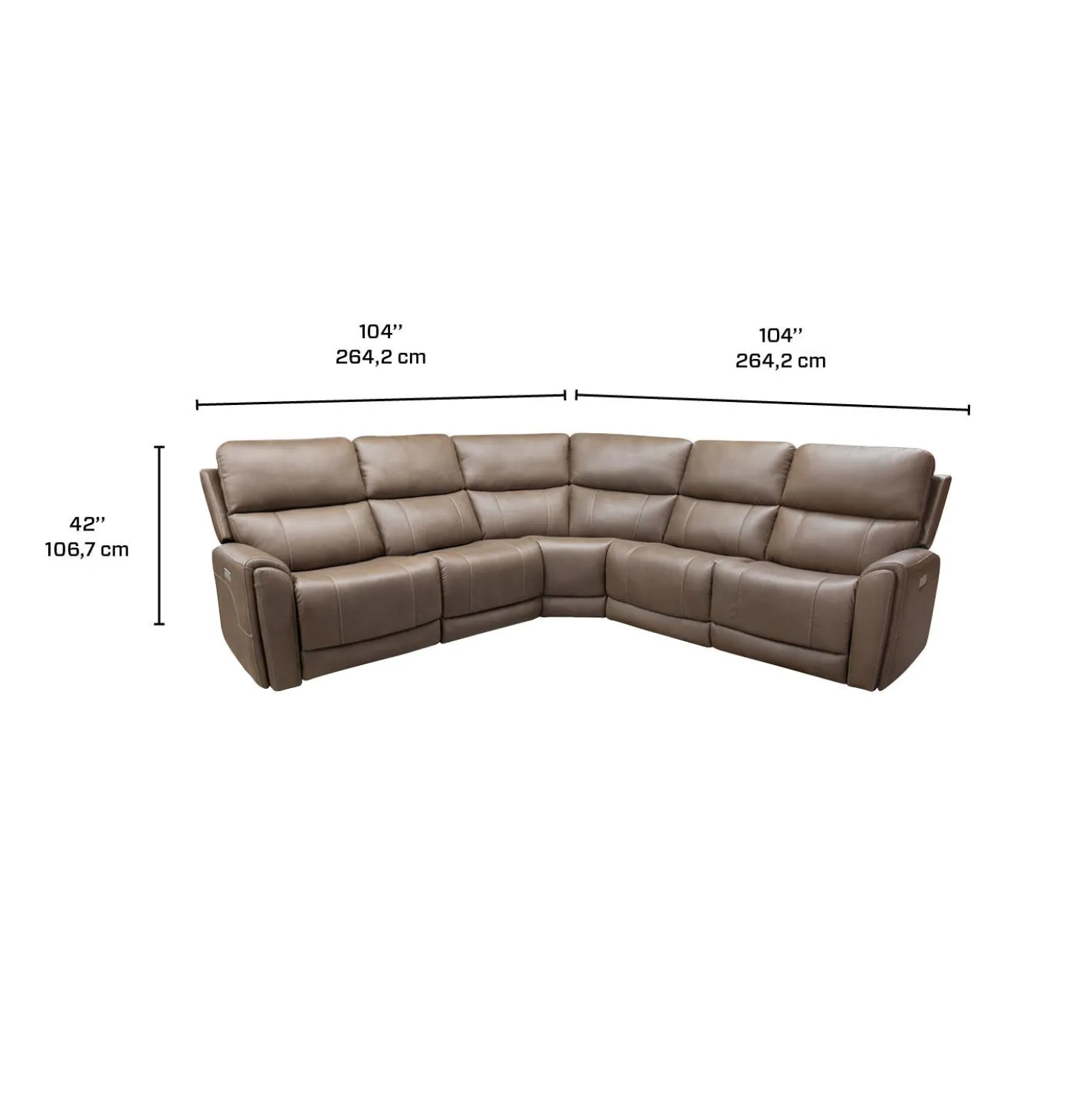Sectionnel modulaire électrique inclinable - 5 mcx