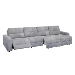 Sectionnel modulaire électrique inclinable avec 1 siège coulissant et chaise longue à droite avec rangement - 4 mcx