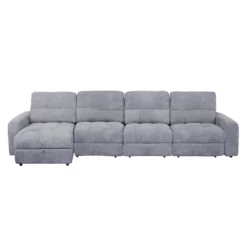 Sectionnel modulaire électrique inclinable avec 1 siège coulissant et chaise longue à gauche avec rangement - 4 mcx