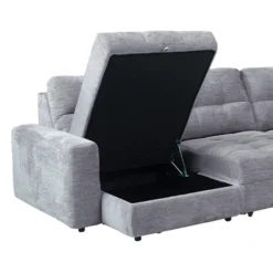 Sectionnel modulaire électrique inclinable avec 1 siège coulissant et chaise longue à gauche avec rangement - 4 mcx
