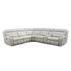 Sectionnel modulaire électrique inclinable avec console et dossier rabattable - 6 mcx
