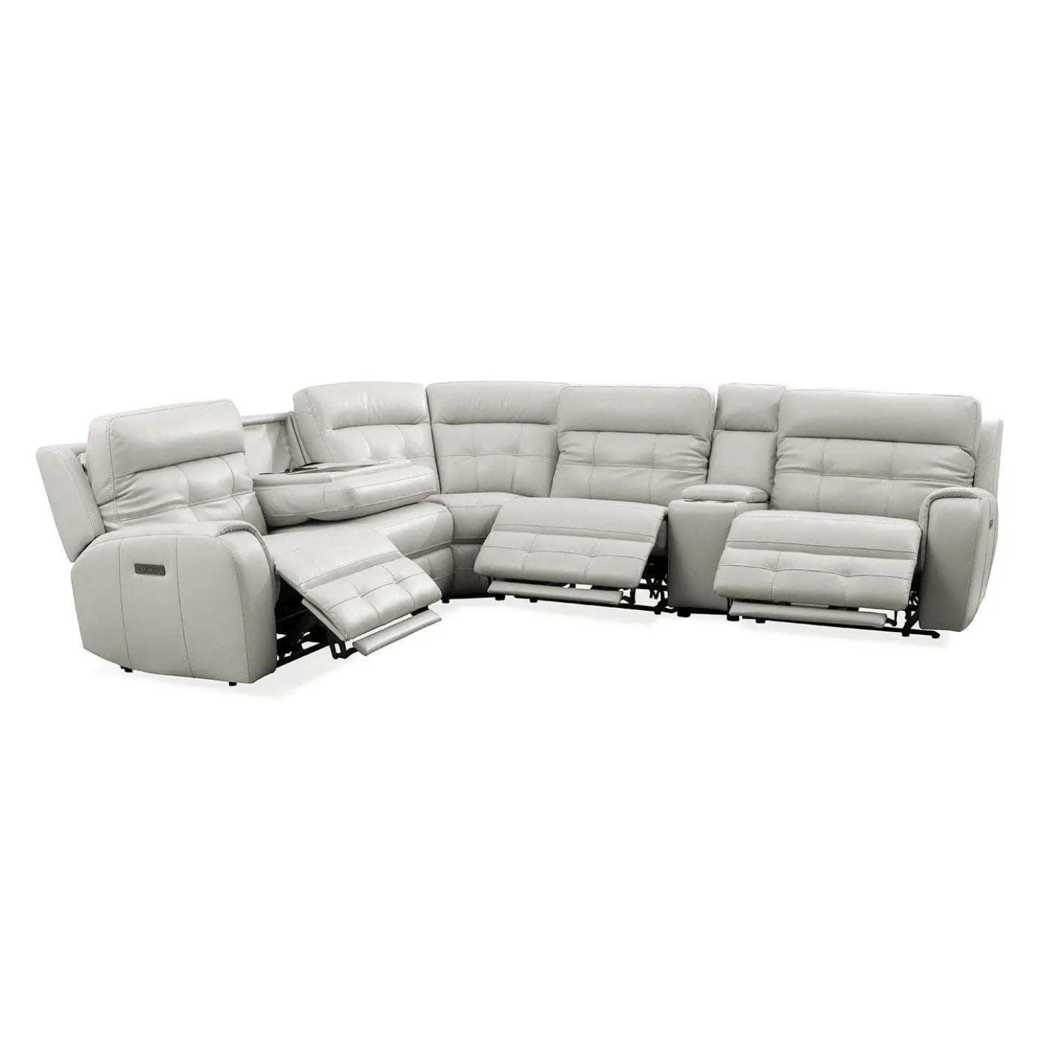 Sectionnel modulaire électrique inclinable avec console et dossier rabattable - 6 mcx