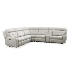 Sectionnel modulaire électrique inclinable avec console et dossier rabattable - 6 mcx