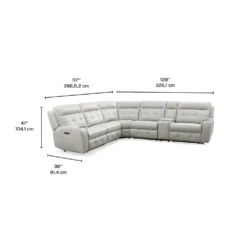 Sectionnel modulaire électrique inclinable avec console et dossier rabattable - 6 mcx