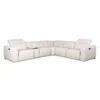 Sectionnel modulaire électrique inclinable en cuir véritable avec appui-têtes ajustables – 6 mcx