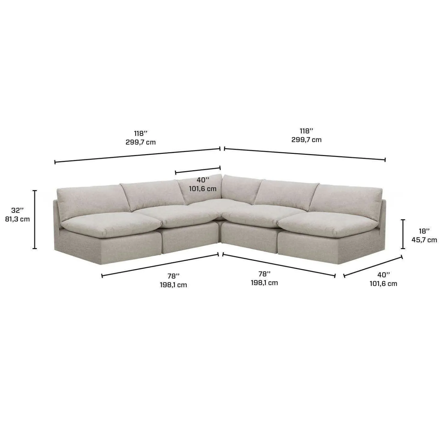 Sectionnel modulaire - 5 mcx