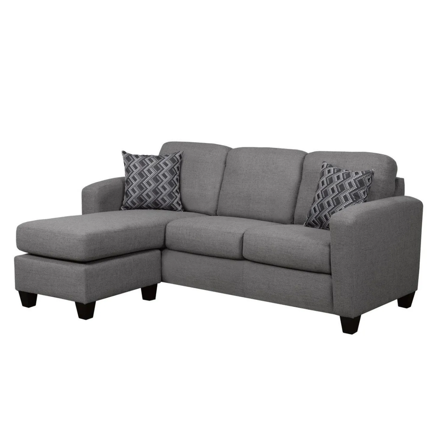 Sectionnel réversible avec chaise longue - gris charbon
