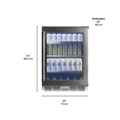 SILHOUETTE Centre de boissons encastré 24″ Inox 24