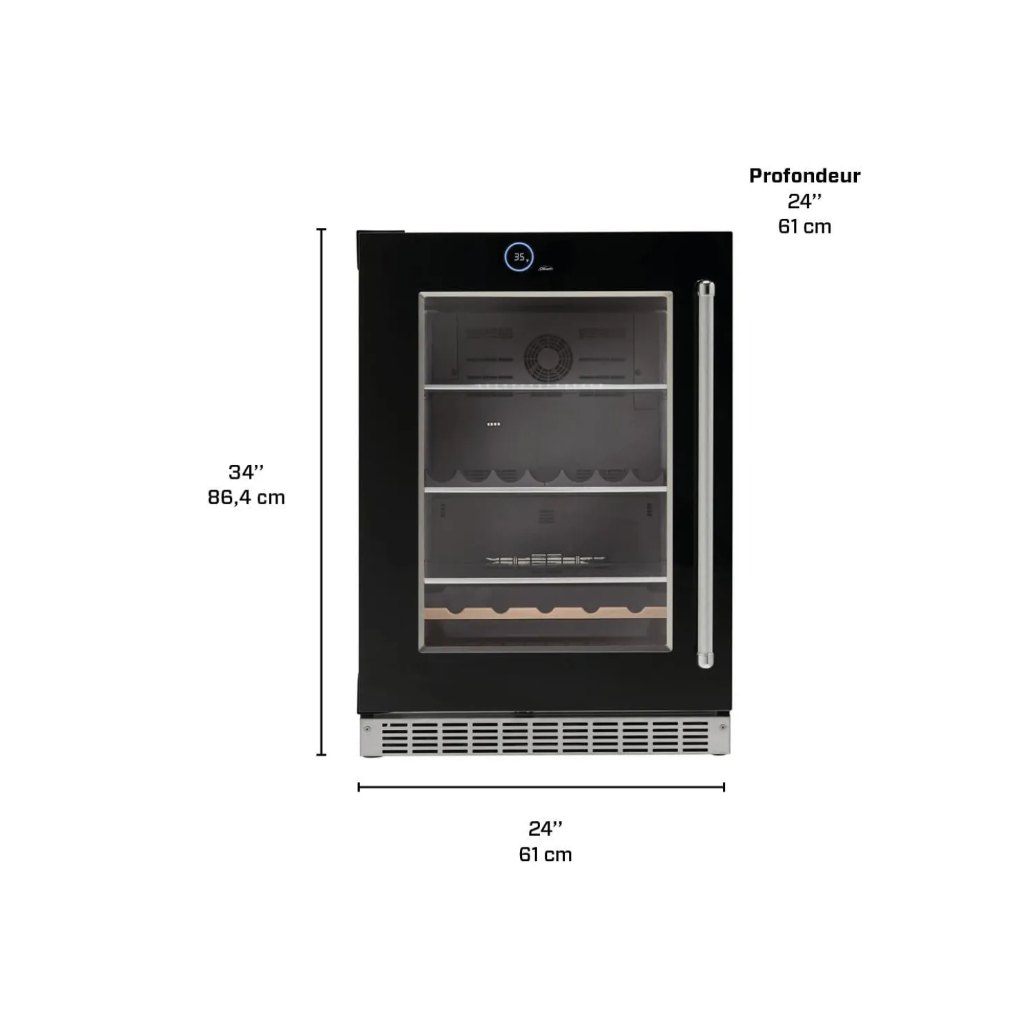 SILHOUETTE Centre de boissons encastré 24″ Noir 24" - SRVBC050L-SS