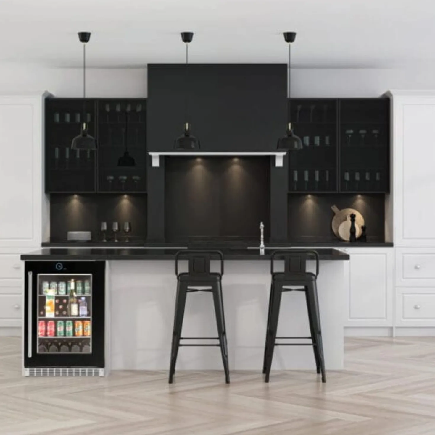 SILHOUETTE Centre de boissons encastré 24″ Noir 24" - SRVBC050R-SS