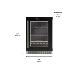SILHOUETTE Centre de boissons encastré 24″ Noir 24
