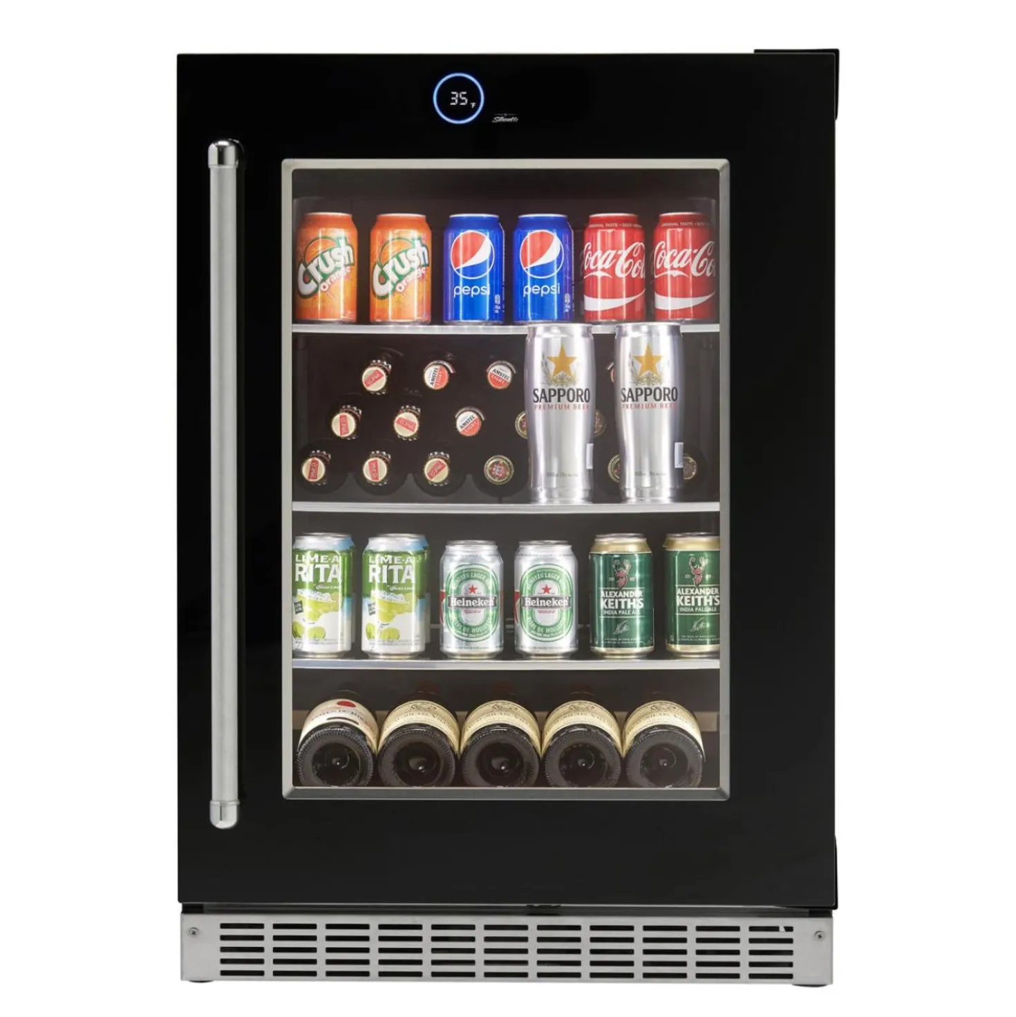 SILHOUETTE Centre de boissons encastré 24 po Noir 24" - SRVBC050R