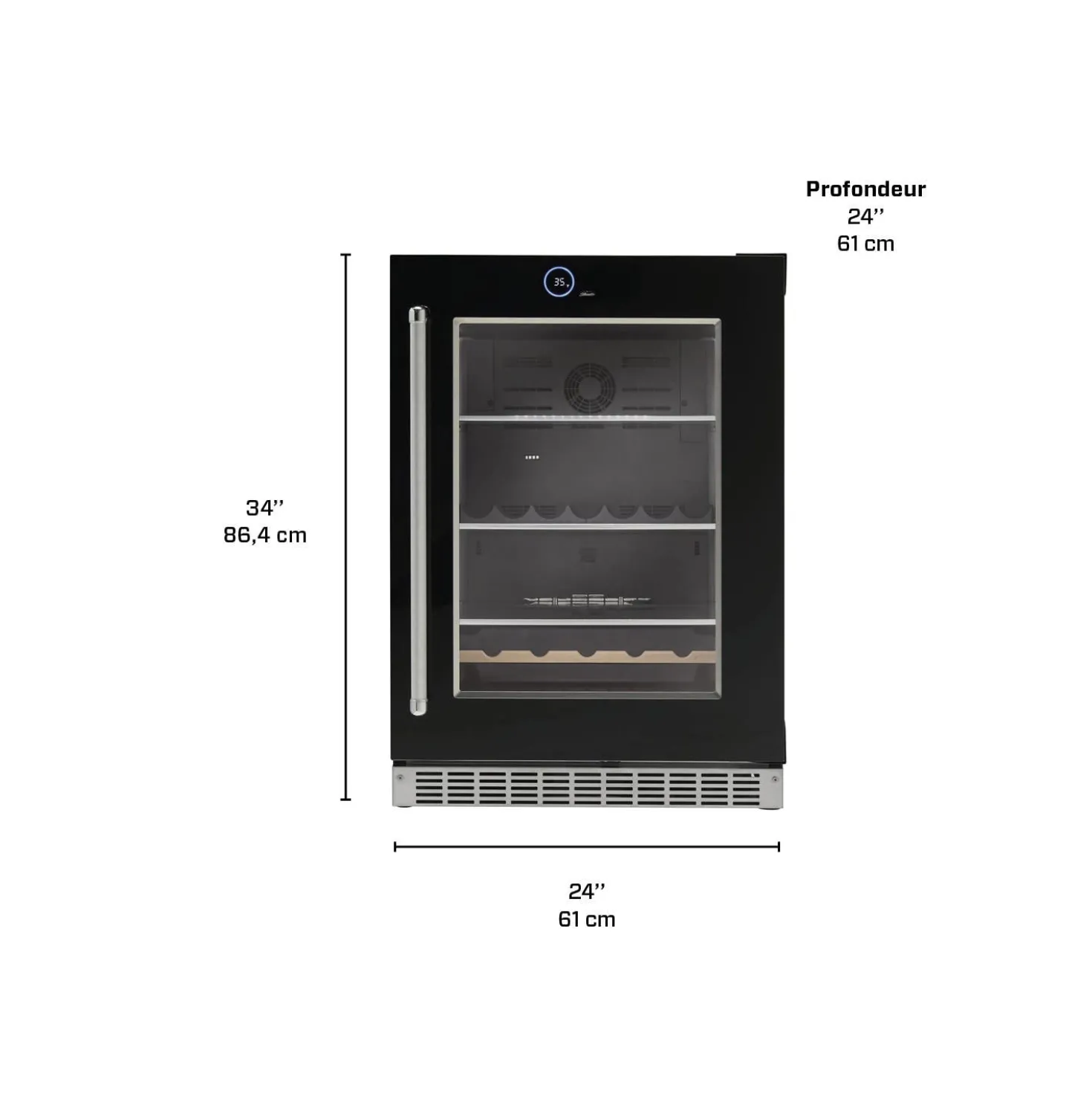 SILHOUETTE Centre de boissons encastré 24 po Noir 24" - SRVBC050R