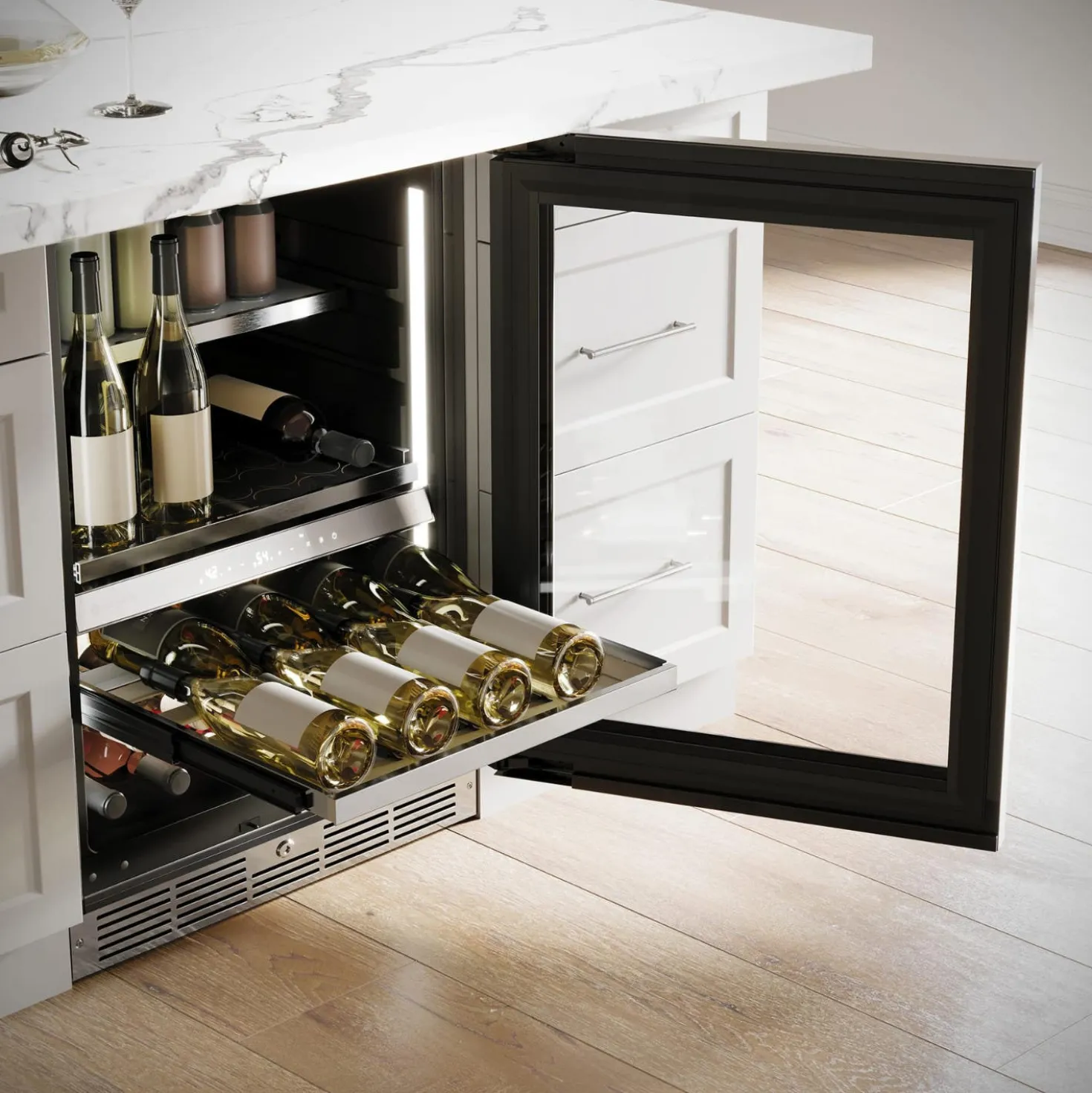 SILHOUETTE Centre à vin et boissons encastré 24″ Noir 24" - SPRWBC052D3S
