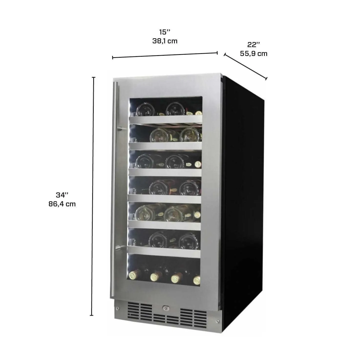 SILHOUETTE Refroidisseur à vin Inox 15" - SPRWC031D1SS